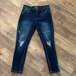 KanCan Dark Blue Distressed Skinny Jeans